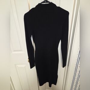 Versona Elegant Black Long Sleeve Women's Dress